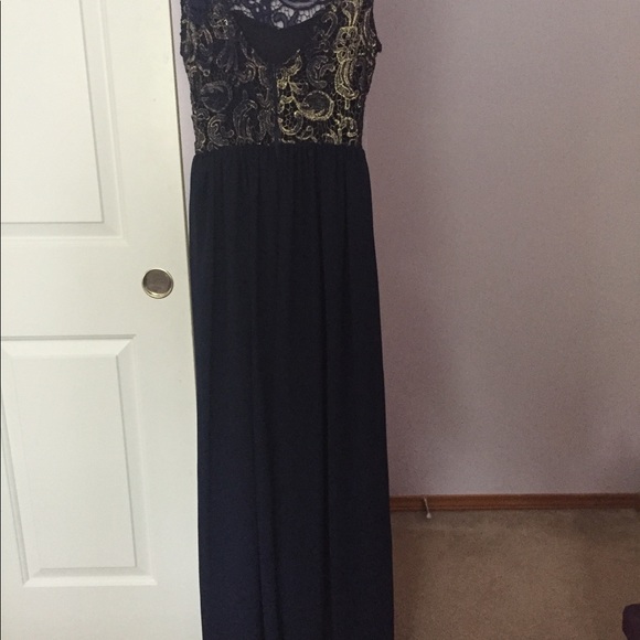 Navy and gold dress - Picture 3 of 4